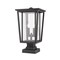 Z-Lite Seoul 2 Light Outdoor Pier Mounted Fixture, Oil Rubbed Bronze & Clear 571PHBS-SQPM-ORB - alternate 2